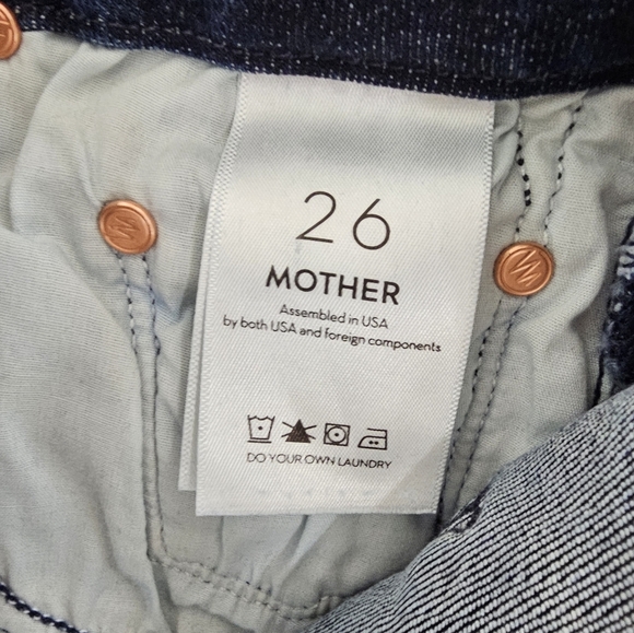 MOTHER High Waisted Looker Mint Condition Dark Blue Skinny Jeans 26 Preowned - Picture 9 of 11